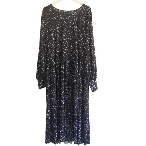 Eloquii Dress Long Sleeve Knot Front Maxi Blue Multi Print Size 22/24 - Picture 5 of 11